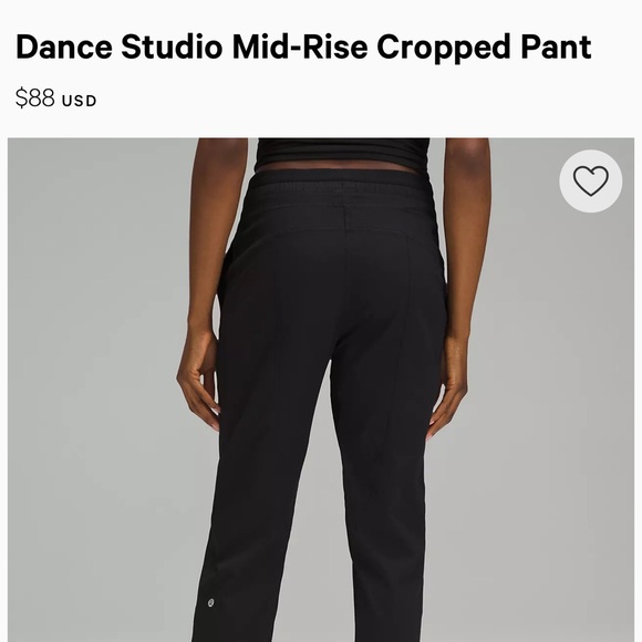 Lululemon Dance Studio Mid-Rise Cropped Pant - Black 10 Straight Leg - Picture 3 of 9